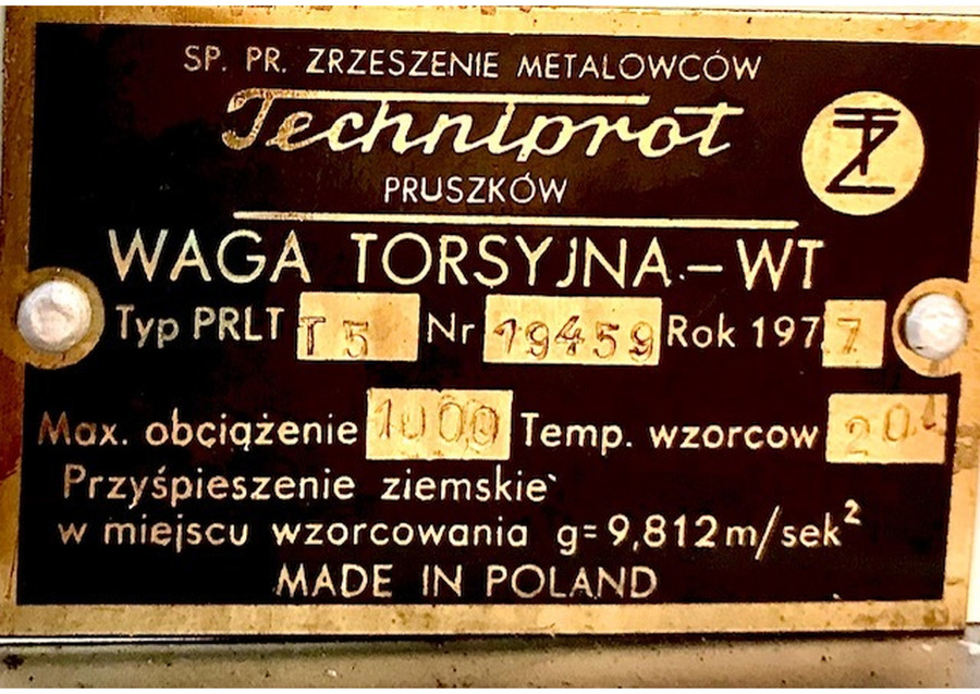 Весы ювелирные Techniprot waga torsyjna-wt Typ PRLTT 5